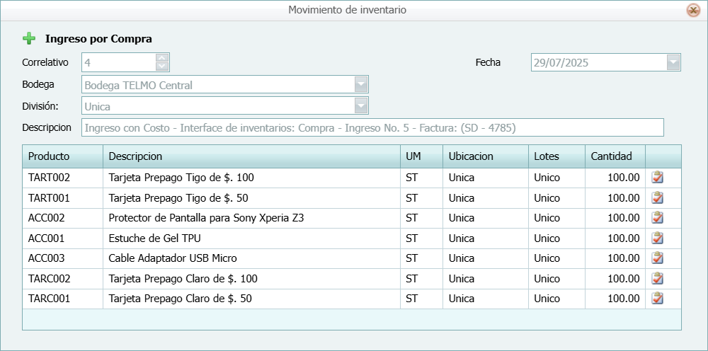 GOMserver Windows Producto Kardex Nube Consultar