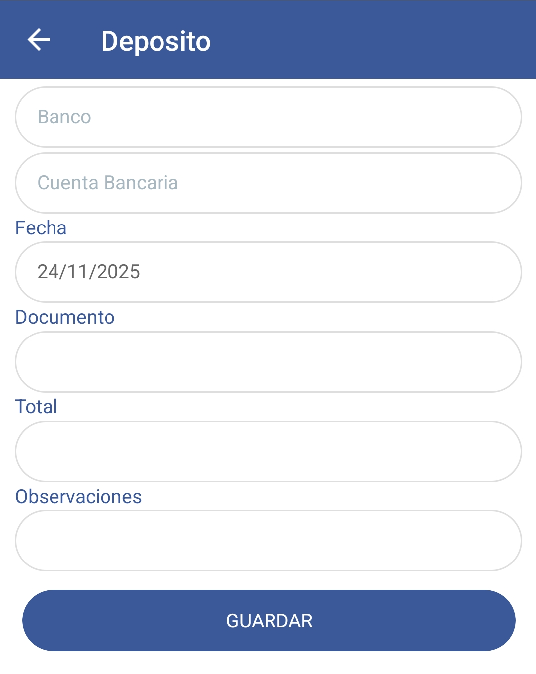 GOMserver App Depositos Ventana