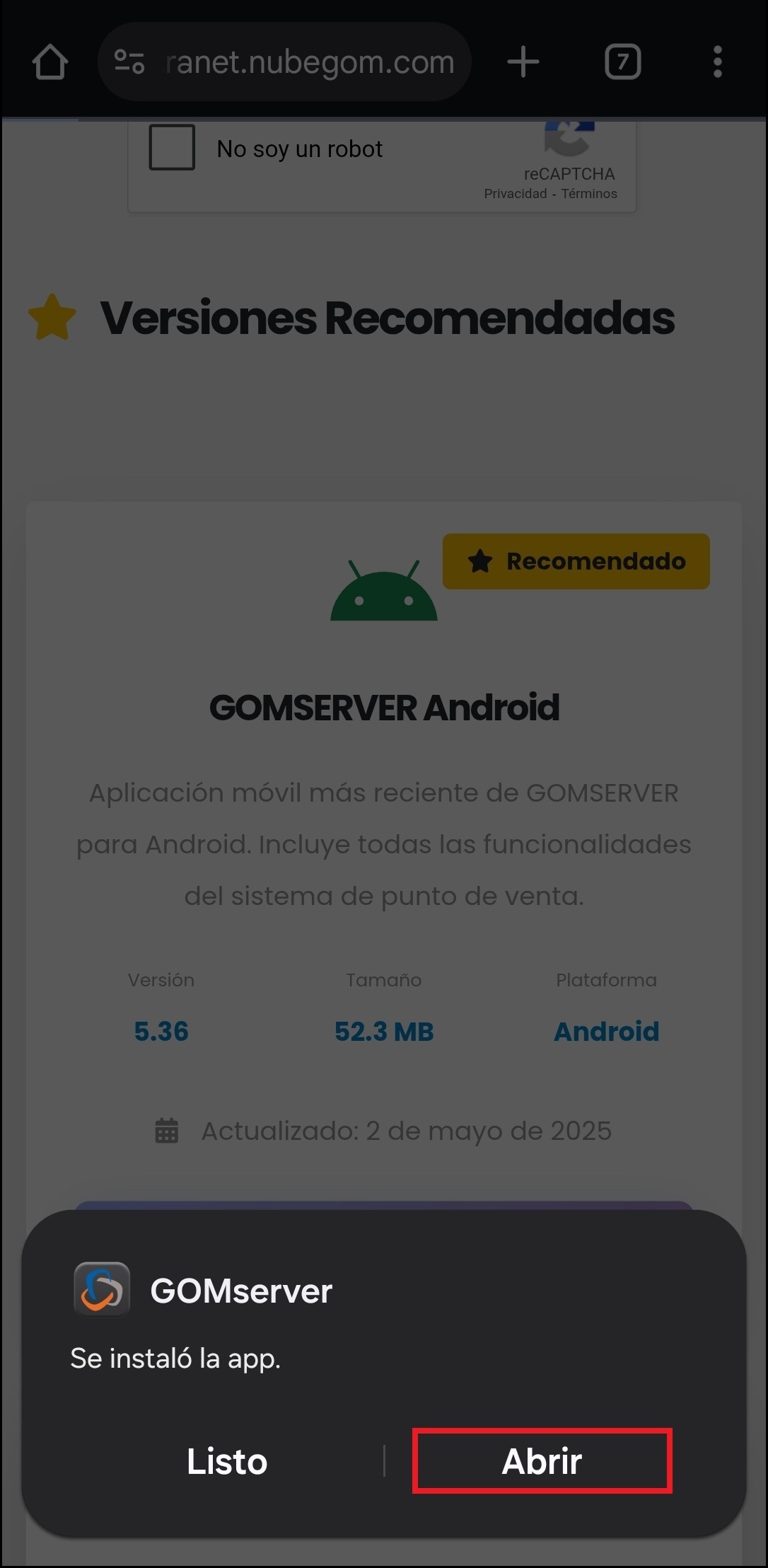 GOMserver App Descargar Abrir