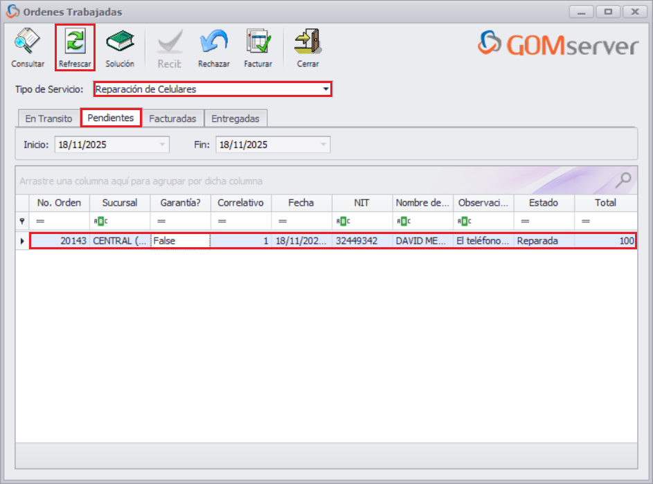 GOMserver Windows Servicio