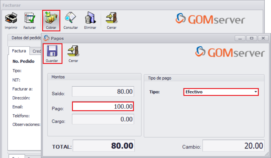 GOMserver Windows Factura Rapida Pago