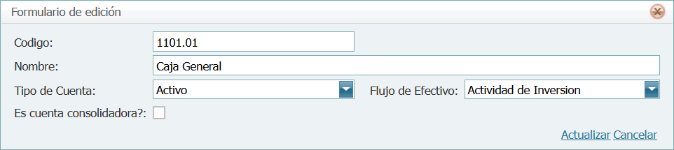 Contabilidad Cuentas Contables Catalogo Agregar  Lleno