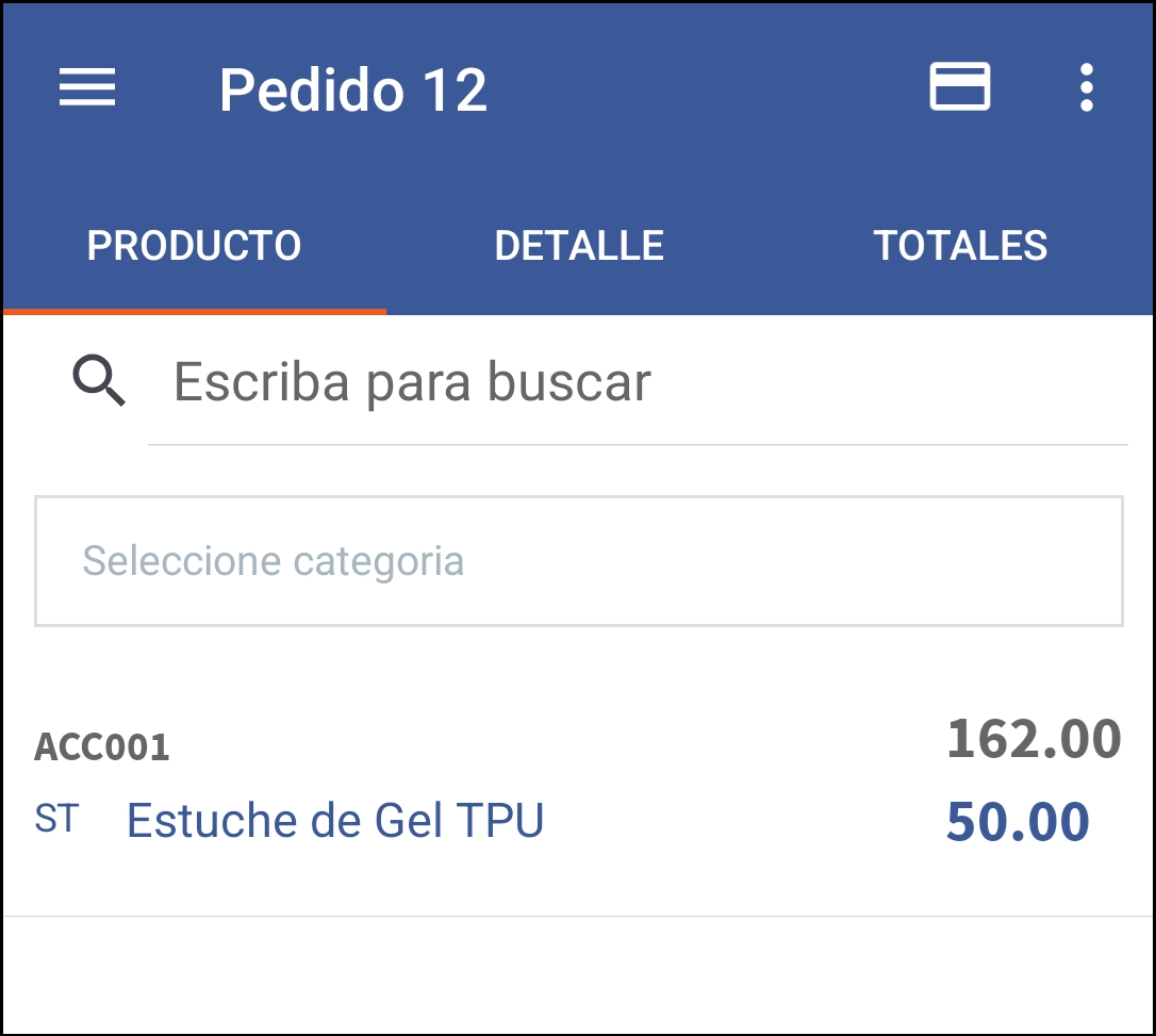 GOMserver App Pedidos B Producto