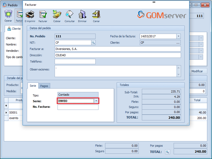 GOM server Config Serie Predeterminada 1