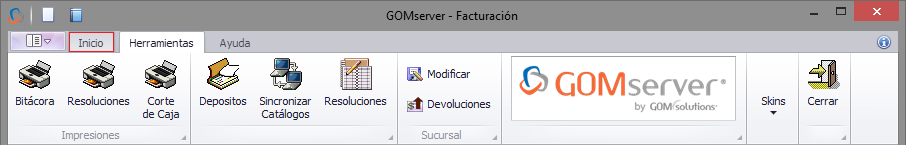 GOMserver POS Inicio