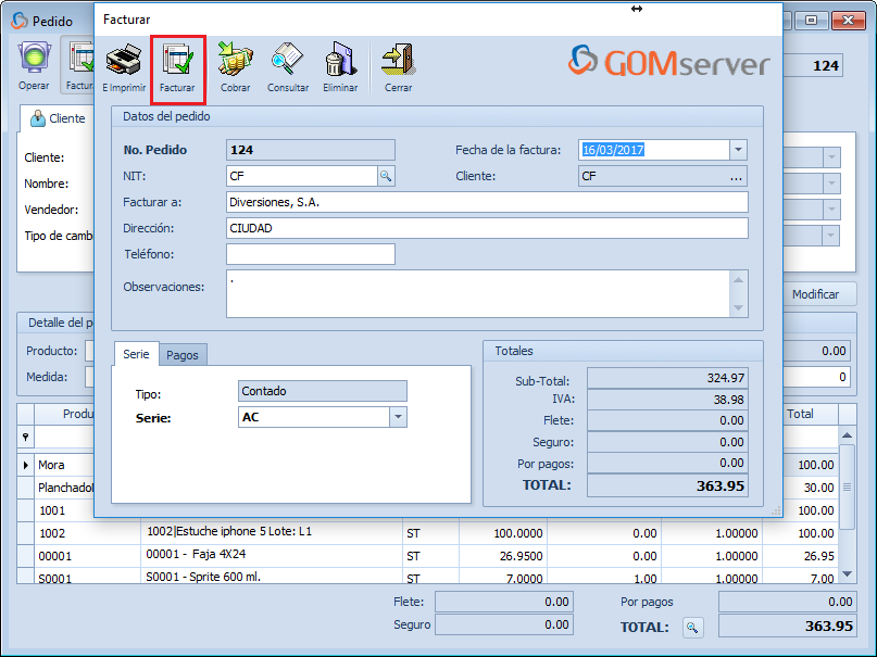 GOM server Config ImprimeTickets 0
