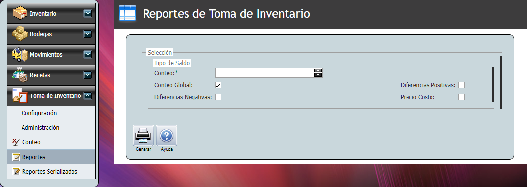 Toma de Inventario Reportes