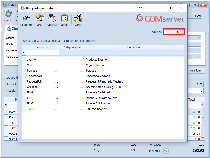 GOM server Config RegistrosBusqueda 10