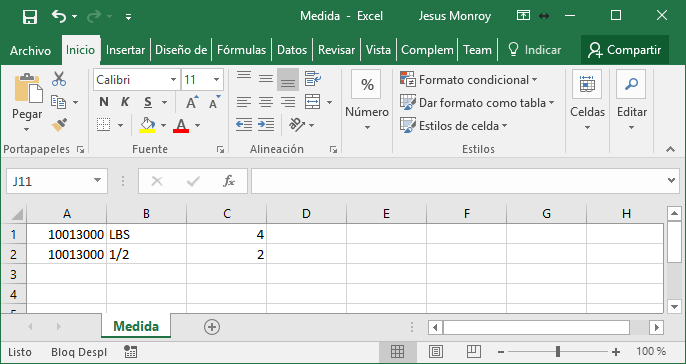 Excel CSV