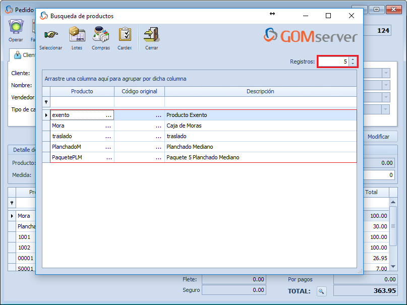 GOM server Config RegistrosBusqueda 5