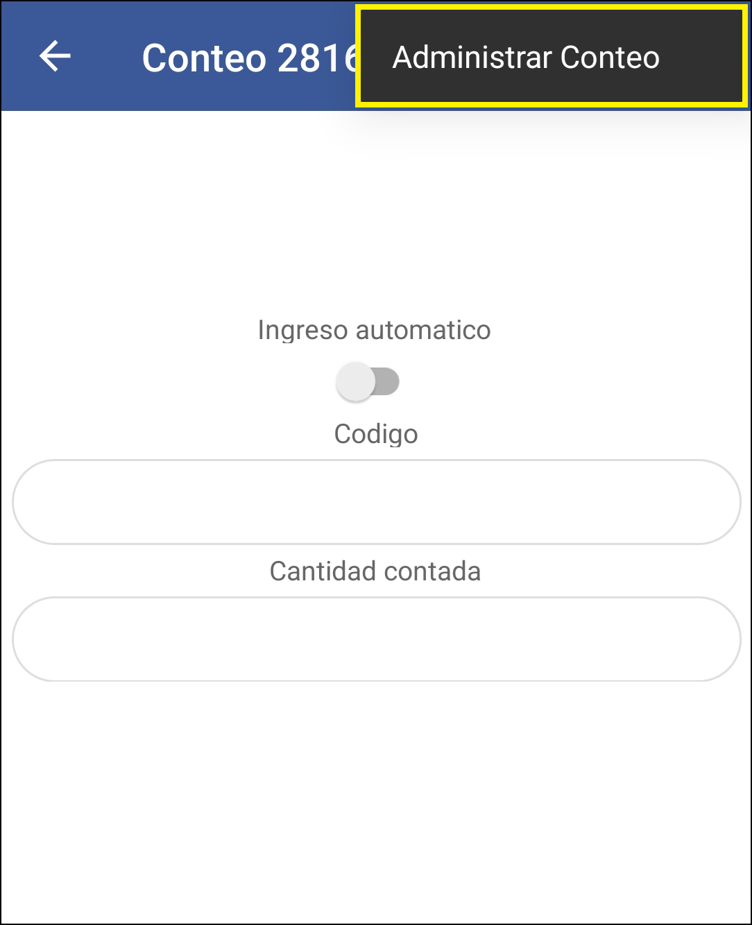 GOMserver App Conteo Administrar