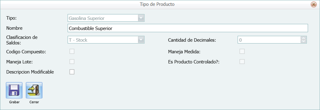 Producto Combustible Super