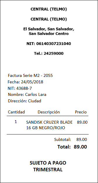 GOMserver App Configuracion Sucursal Ticket