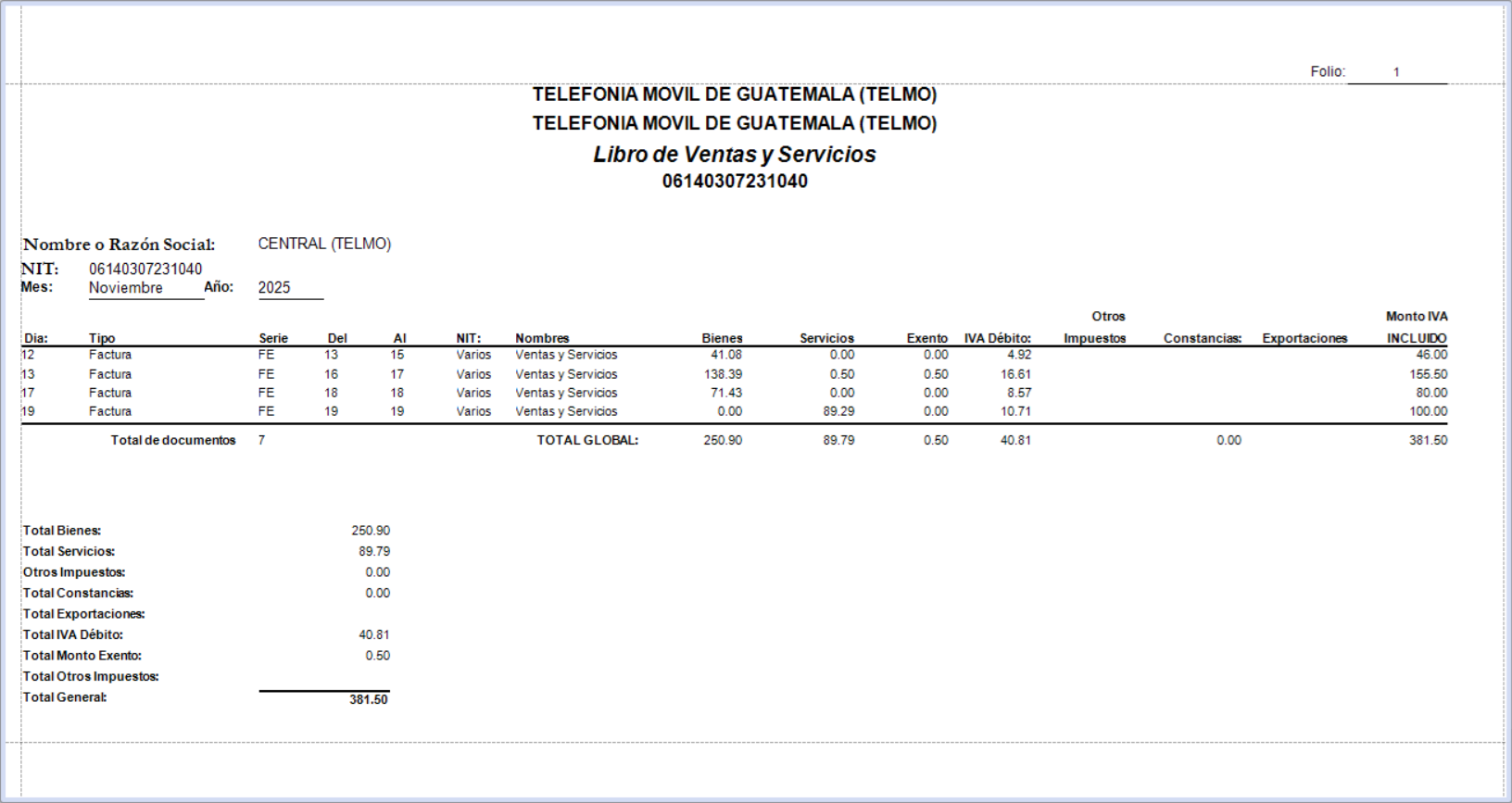 GOMsever Windows Libro de &nbsp;Venta Imprimir