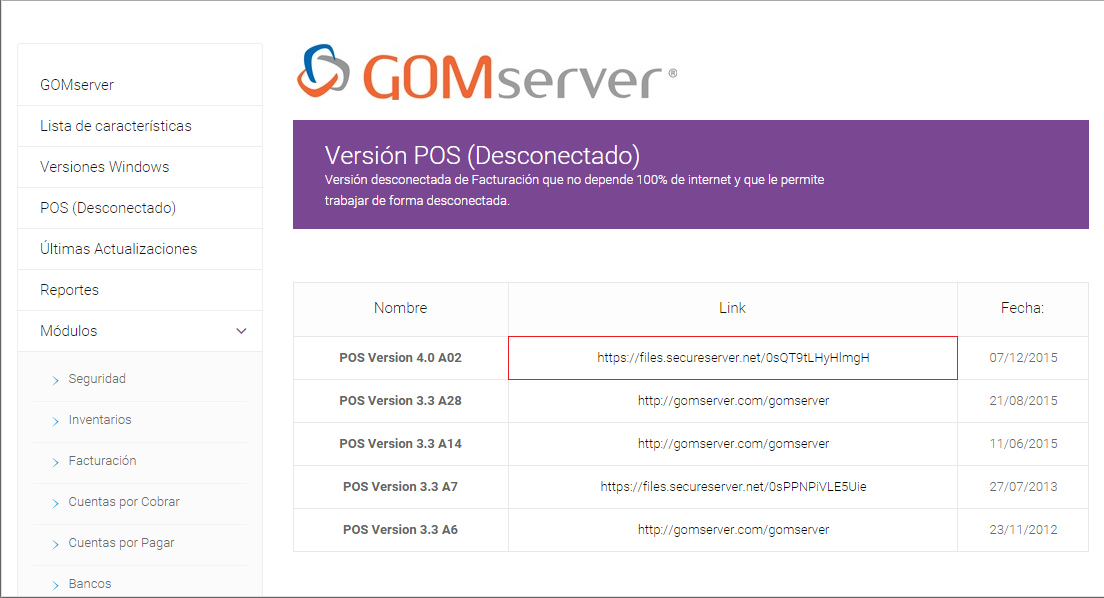 Instalacion POS GOMserver POS