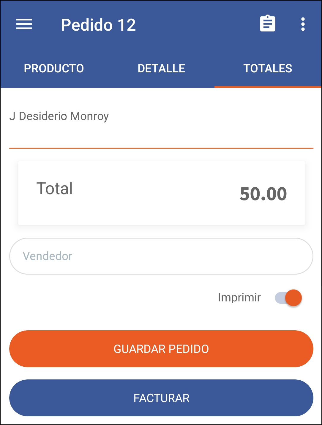 GOMserver App Pedidos Totales